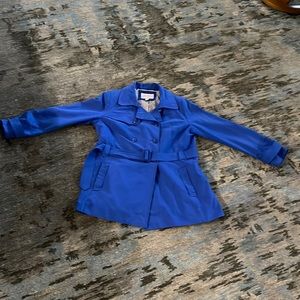 Relativity double-breasted short lined trench coat. Cobalt blue. No stains/tears